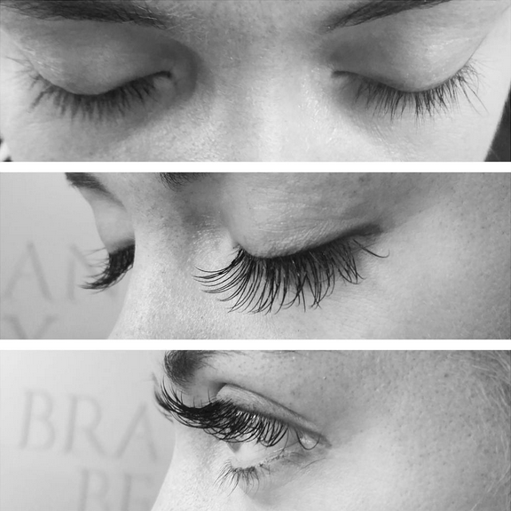 Before and after Eyelash Extensions from Believe in Beautiful Ashgrove